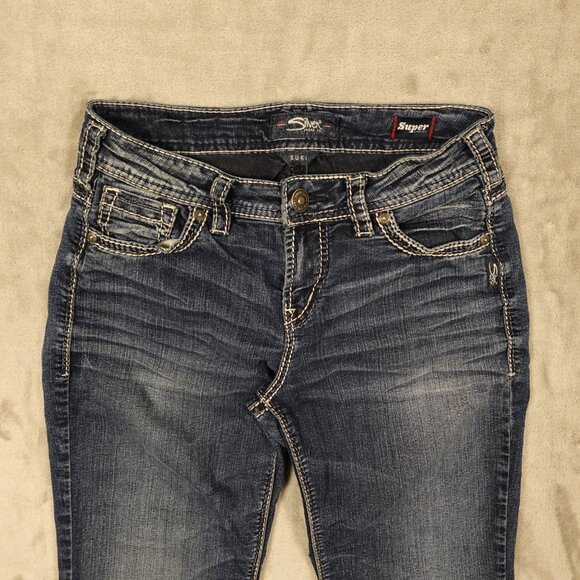 Silver jeans Suki high boot women's 27 blue denim - Picture 2 of 12